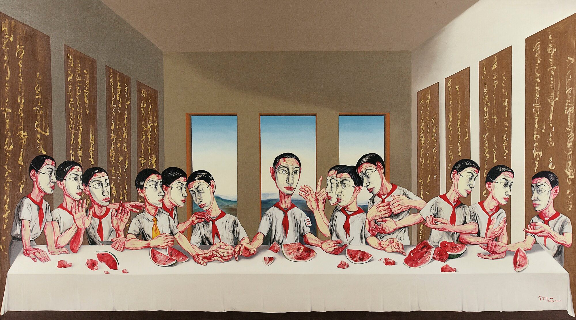 The Last Supper, Zeng Fanzhi, olio su tela, 2001
